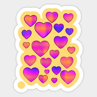 Colorful Hearts Sticker